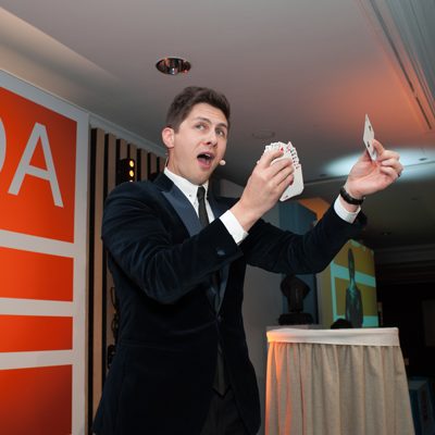 Magician Ben Hanlin in action at the EDA Annual Awards Dinner 2022
