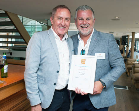 Award Winner Alan Reynolds, CEO of Fegime UK with Jim Hutchinson of Scolmore International Award Winner Alan Reynolds, CEO of Fegime UK with Jim Hutchinson of Scolmore International