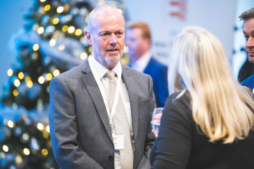 Delegates network over coffee