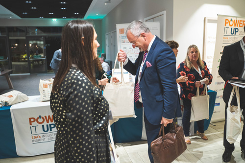 Guests receive their sponsored goody bags