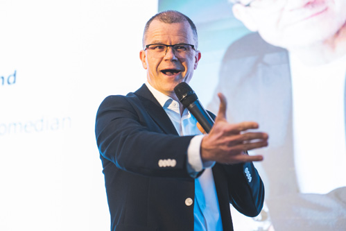 Dominic Holland entertains guests