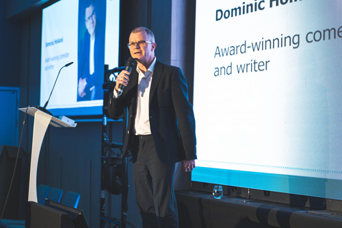 Dominic Holland entertains guests