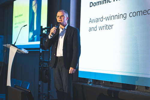 Dominic Holland entertains guests