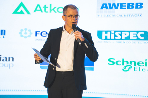 Dominic Holland entertains guests