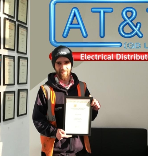 Well done to Daniel Warman a Warehouse Operative at A T & T (GB) Ltd , for achieving a Distinction in the Product Knowledge Module:  Introduction to The Principles of Electricity. 