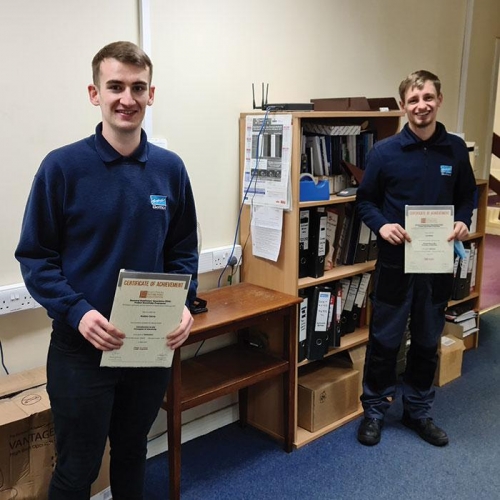 Distinctions for Robbie Cairns (l) and Lee Wales from BEMCO in Glasgow. 