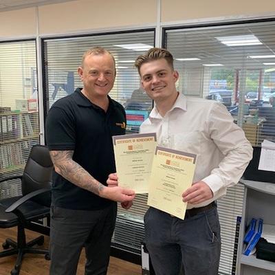 Congratulations to Will Groves(r) of Electric Center, Cheltenham for his 2 Distinctions. Pictured here with Manager, Steve Rogers